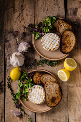 Grilled camembert cheese