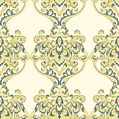 vintage floral seamless patten. Classic Baroque wallpaper. seamless vector background