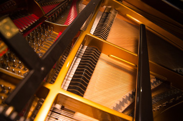 Close up of piano keys black and white