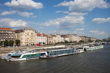 Fototapeta na wymiar Budapest Skyline Along Danube River in Hungary
