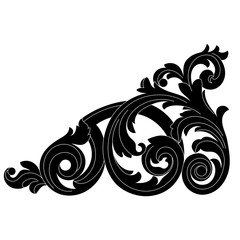 Vintage baroque ornament, corner. Retro pattern antique style acanthus. Decorative design element filigree calligraphy vector. - stock vector