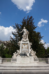 Fototapeta na wymiar Mozart Denkmal monument from 1896 n Vienna city, Austria