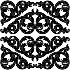 Vintage baroque ornament, corner. Retro pattern antique style acanthus. Decorative design element filigree calligraphy vector. - stock vector