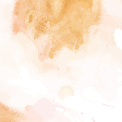 Abstract vector pastel watercolor background for greeting cards and banners. Pink gold scale.