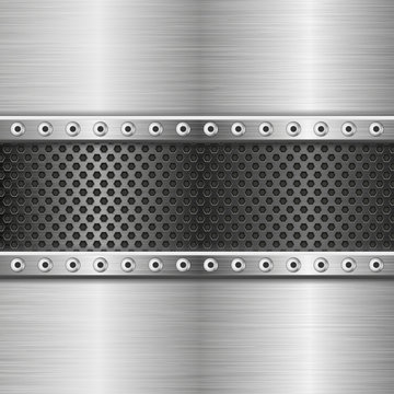 Metal perforated texture with rivets