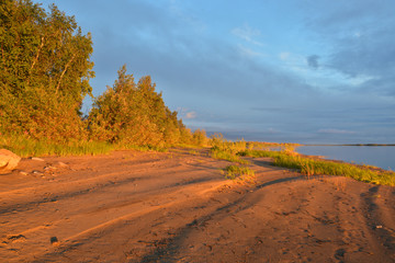 Fototapeta premium Deserted evening landscape.