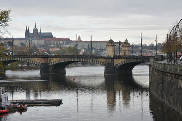 Fototapeta na wymiar Prague, bridges over the Vltava.