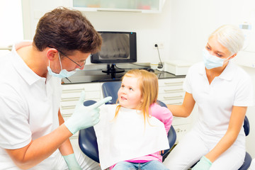 Little Girl Seeing Her Dentist