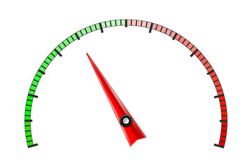 Universal gage scale. Red and green semi circle