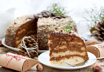 Delicious layered Christmas cake
