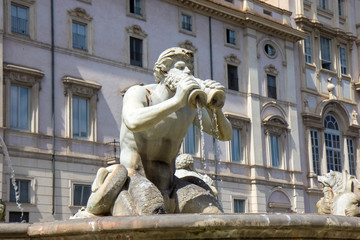 Fountain on the Navona square, Rome, Italy