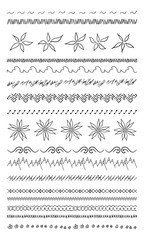 Hand drawn vector line border set and design elements