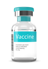 3d rendering of vaccine vial isolated over white