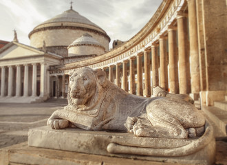 statue of lion in Naples