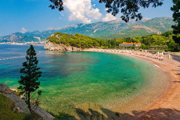 Milocer Plaza's beach in Montenegro