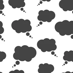 Rolgordijnen Thought bubble seamless pattern background icon. Business flat vector illustration.  Speech bubble sign symbol pattern. © Lysenko.A