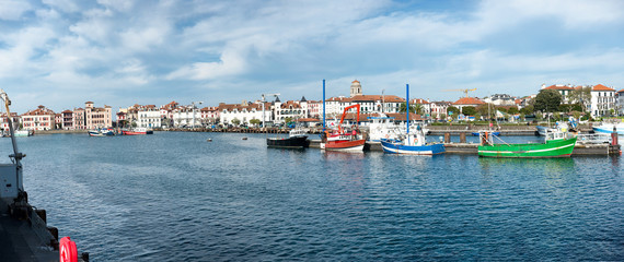 Fishing harbor of St Jean de Luz in the Basque Country, France