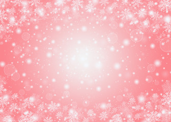 Christmas winter abstract background with snowflakes, bokeh lights and place for text. Christmas New Year's wallpaper