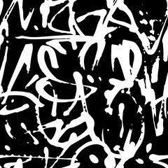 Vector graffiti seamless pattern with abstract tags