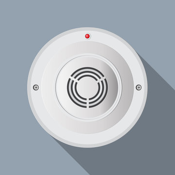 Smoke detector icon vector flat design. 