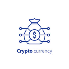 Block chain technology, crypto currency, financial item, investment portfolio, innovation business start up, invest fund icon