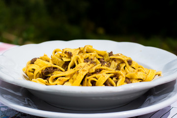 Italian dish: Tagliatelle with ragout