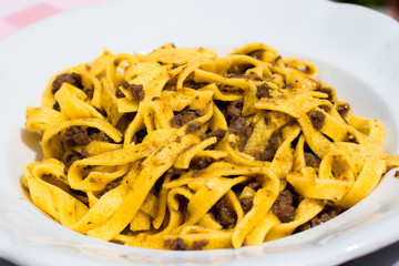 Italian dish: Tagliatelle with ragout