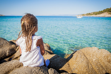  Little girl summer seascape
