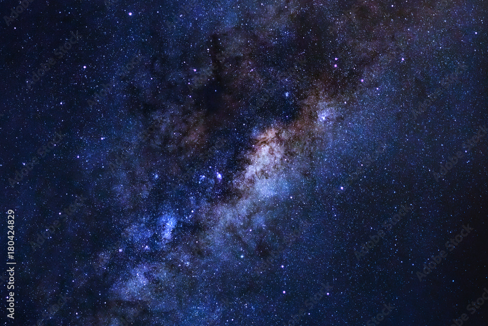 Wall mural close up of milky way galaxy with stars and space dust in the universe