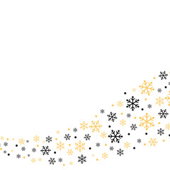Black and gold snowflakes banner