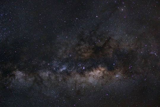 Close up of Milky way galaxy with stars and space dust in the universe