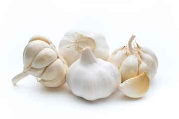 Garlic isolated on the white background.