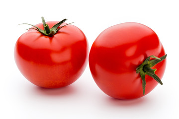 Tomato isolated on white background.