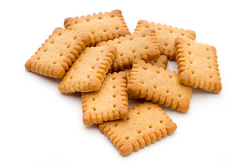Tasty cookies biscuits on the  isolated background.