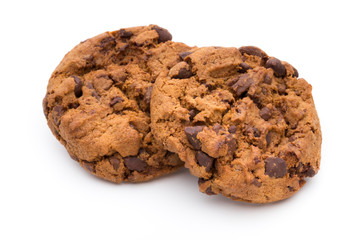 Chocolate Chip Cookie isolated on white background.
