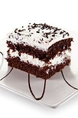 Chocolate cake with cream
