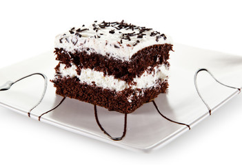Chocolate cake with cream