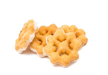 christmas biscuit snowflake isolated