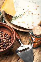 Swiss cheese with pine nuts