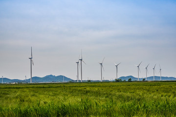 Scenery of wind power generation of Yeonggwang-gun, Jeollanam-do