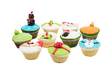 christmas muffins isolated
