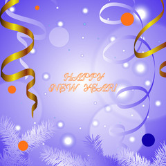 новогодняя почтовая открытка, векторная иллюстрация