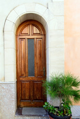 Fototapeta na wymiar Mallorca: archaic colorful beautiful gate, entry door :)