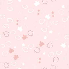 fabric flower vector seamless pattern