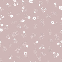 fabric flower vector seamless pattern