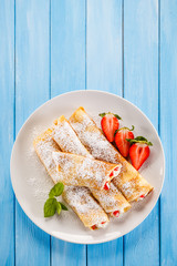 Sweet crepes with fruits