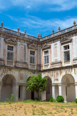 Fototapeta na wymiar Inside yard of Igreja and Convento da Graca in Lisbon.