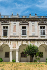 Inside yard of Igreja and Convento da Graca in Lisbon.