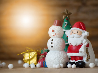 Cute Santa Claus with christmas props for celebrate christmas time