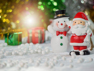 Cute Santa Claus with christmas props for celebrate christmas time